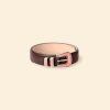 Silver Ostrich Brown Vintage Pink Coral Belt