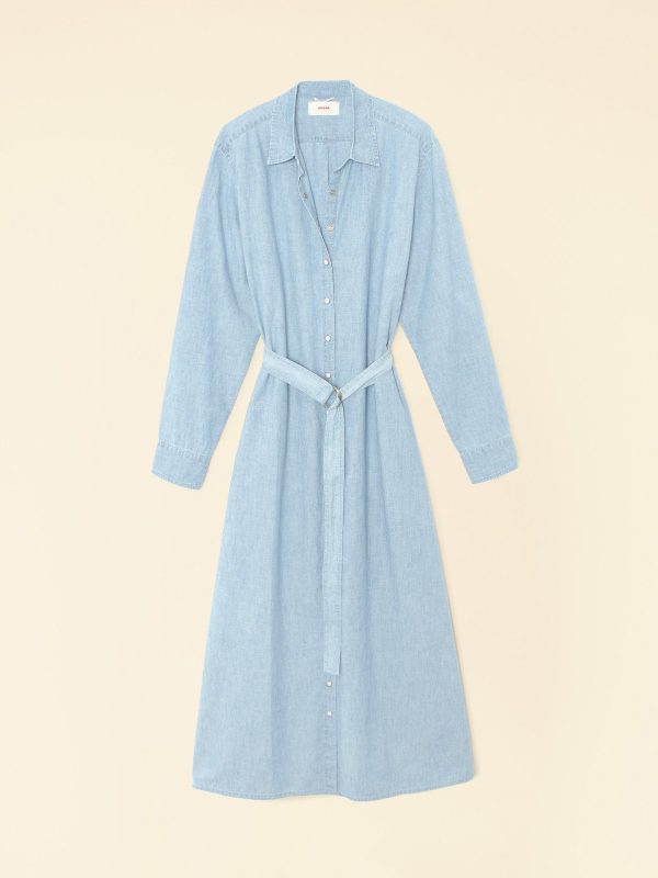 Dusty Blue Bowen Chambray Dress - Image 3
