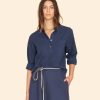 Navy Lynden Top