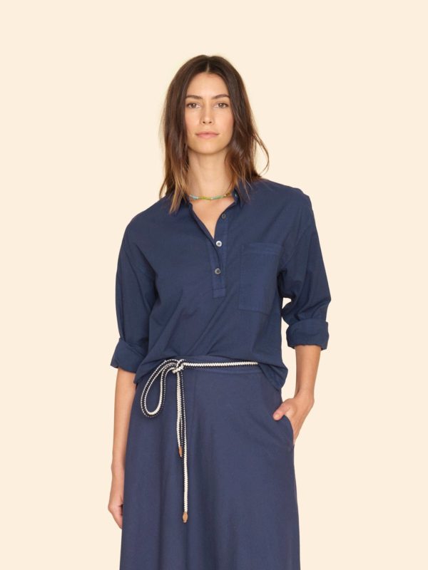 Navy Lynden Top
