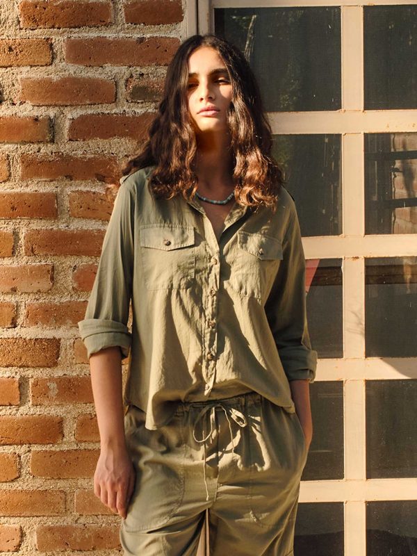 Dark Seagrass Phoebe Shirt - Image 2