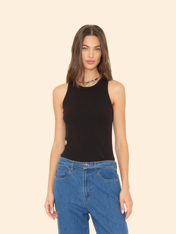 Black Arynn Wide Rib Tank Top