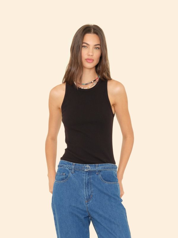 Black Arynn Wide Rib Tank Top - Image 3
