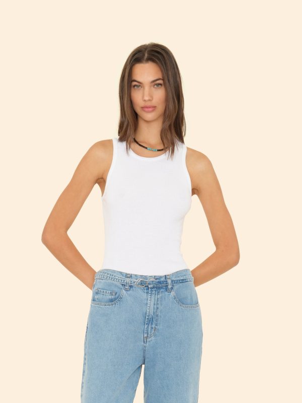 White Arynn Wide Rib Tank Top - Image 4