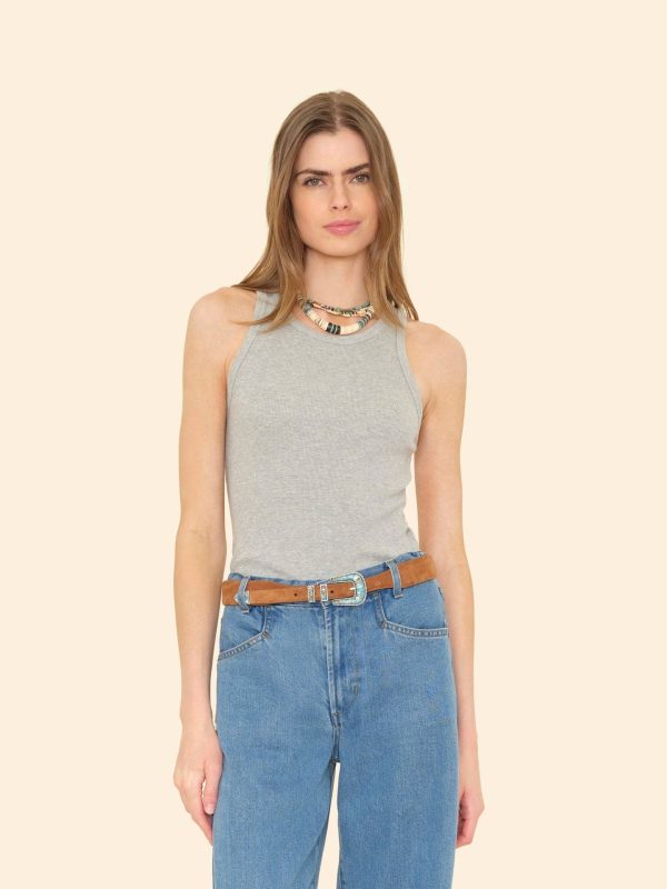 Heather Grey Arynn Fine Rib Tank Top