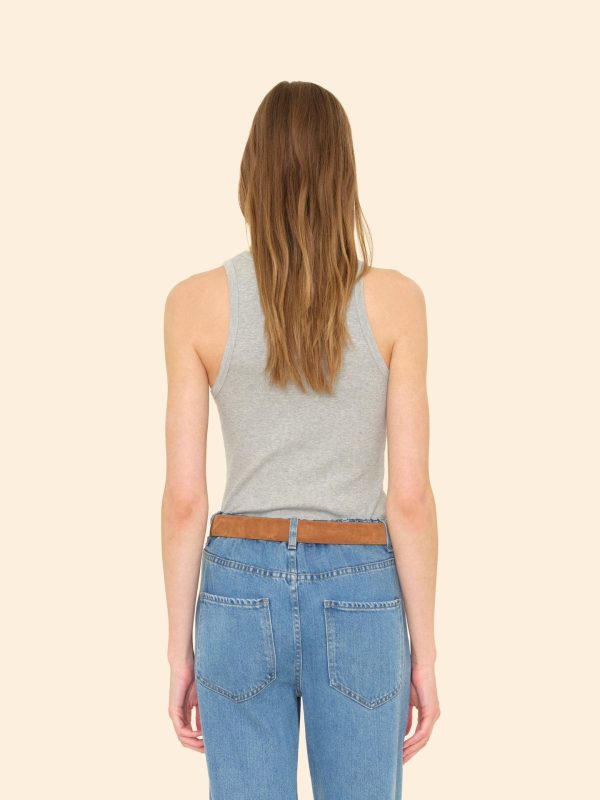 Heather Grey Arynn Fine Rib Tank Top - Image 2