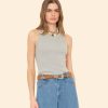 Heather Grey Arynn Fine Rib Tank Top - Image 3