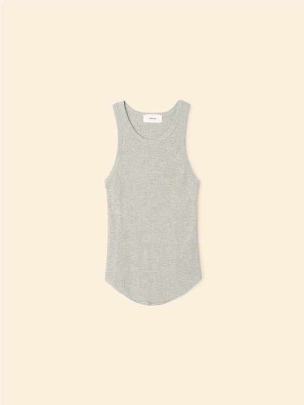 Heather Grey Arynn Fine Rib Tank Top - Image 4