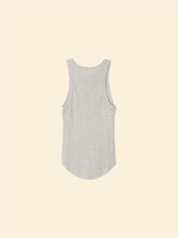 Heather Grey Arynn Fine Rib Tank Top - Image 5