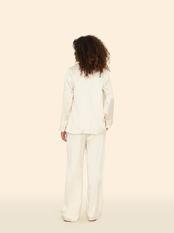 Oyster Shell Bella Silk Pant - Image 2